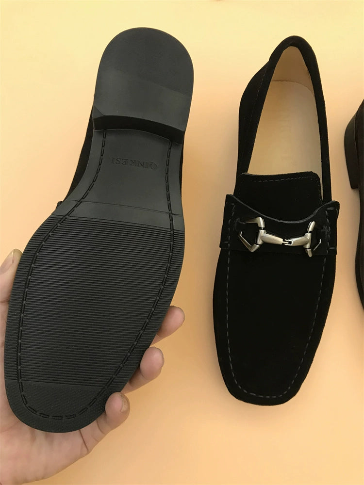 Slip-on Frosted with Heel Casual Suede Loafers