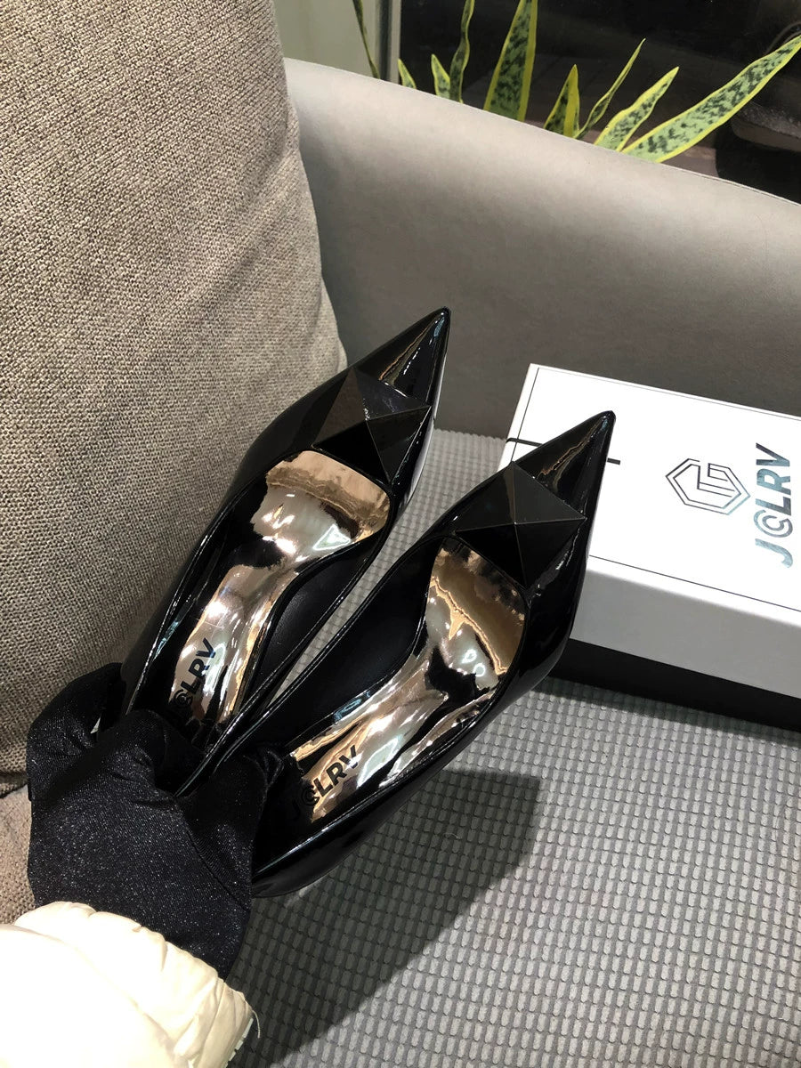 Spring Fashion Stiletto Low-Cut Patent Leather Shoes