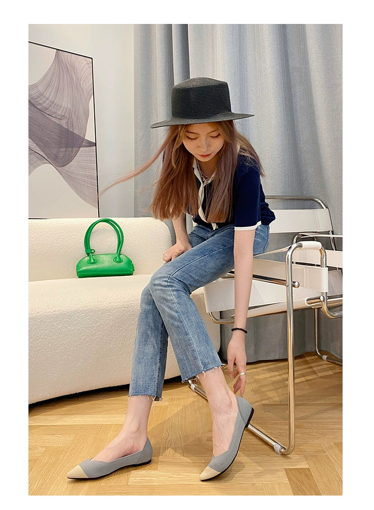 Princess Breathable Woven Pointed Plaid Old Beijing Cloth Shoes