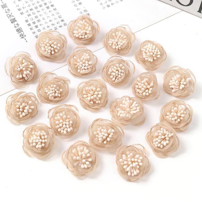 Artificial Mini Yarn Fabric Flower Fake Flower Clothing Shoes and Hat Decoration Material Hairpin Headdress DIY Handmade Accessories