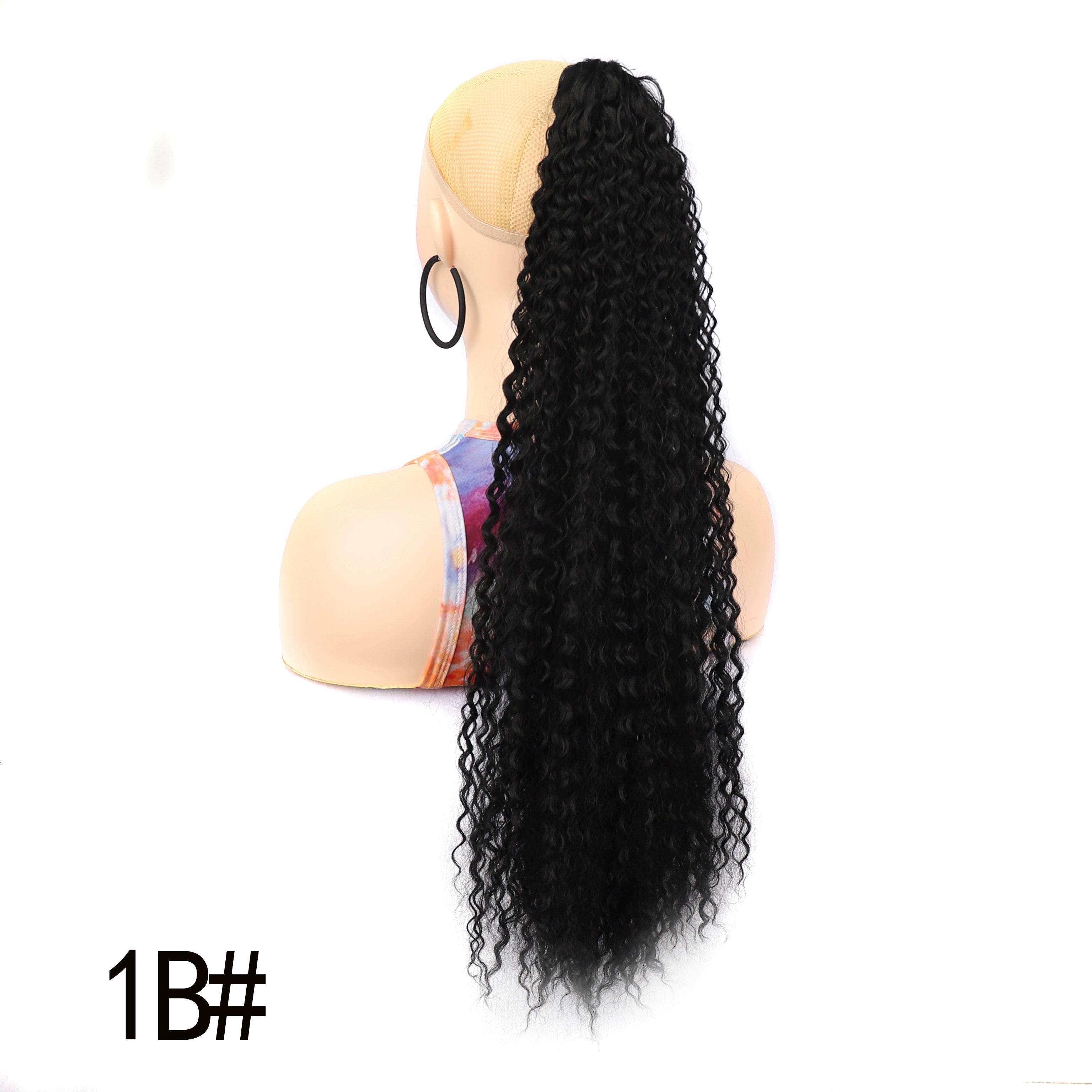 Wig Women Clip-on Hair Large Volume High Ponytail High-Grade Seamless Artificial Long Curly Hair Ponytail Hair Accessories
