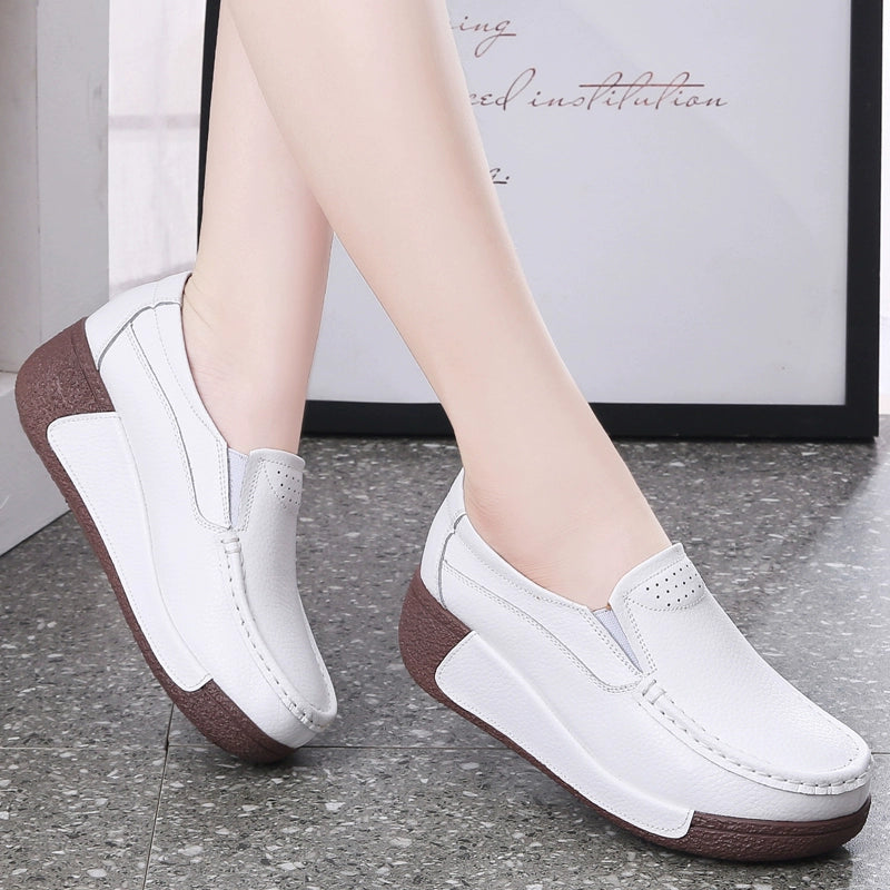 Thick Sole Wedge Casual Slip-on Platform Platform Platform Shoes