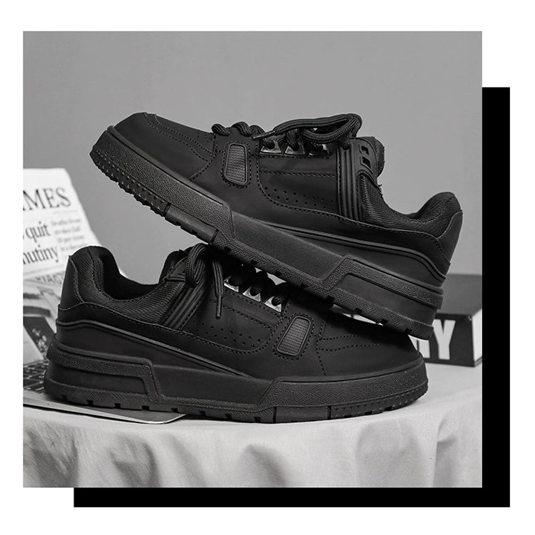 Thick Sole Pure Black Japanese Leisure Niche Style Original Men's Shoes