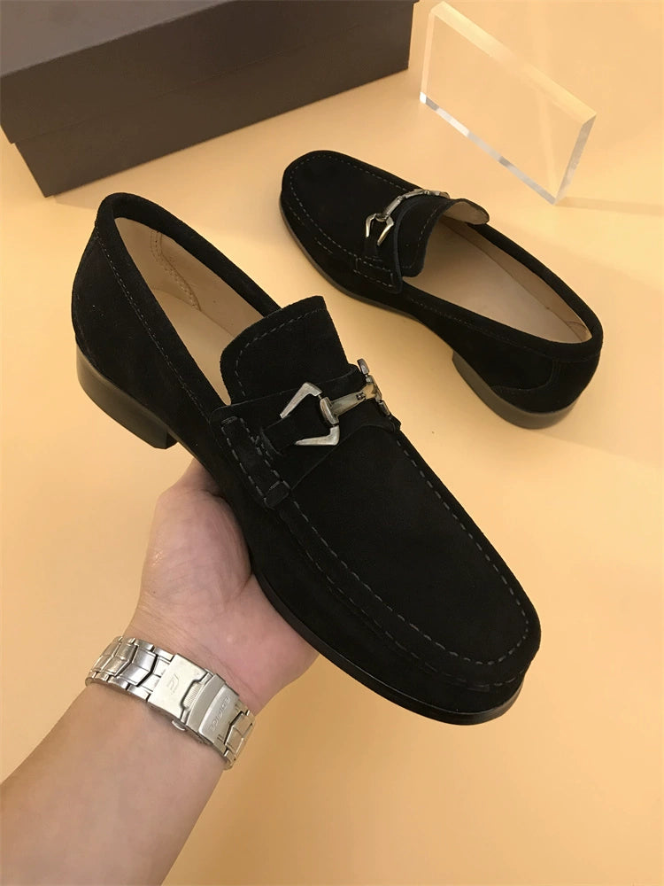 Slip-on Frosted with Heel Casual Suede Loafers
