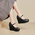 Thick Sole round Toe Wedge Soft Surface Waterproof Platform Strap - Heavenly shershelle