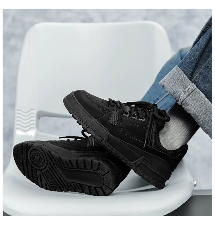 Thick Sole Pure Black Japanese Leisure Niche Style Original Men's Shoes