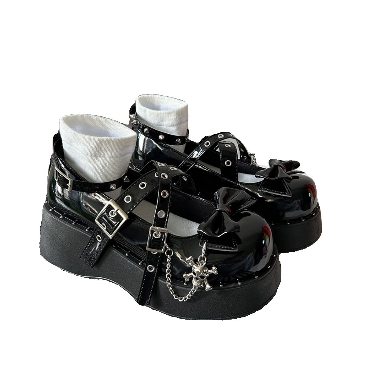 Punk Lolita Shoes Sweet Cool Sexy Y2g Subculture Punk Dark Student Platform Shoes Women's Shoes round Toe Flats