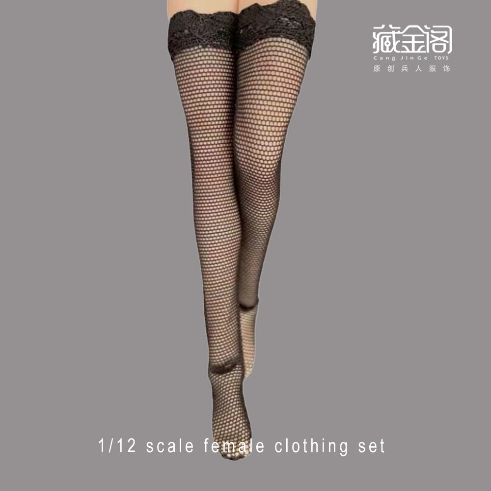 New Arrival 1/12ph TBL Female Soldier Doll Accessories Black and White Flesh Color High Socks Pantyhose Non-Dyed In Stock