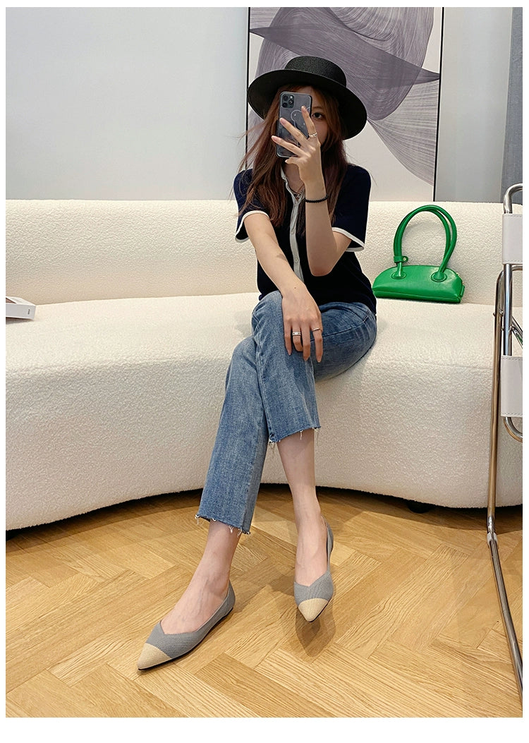 Princess Breathable Woven Pointed Plaid Old Beijing Cloth Shoes