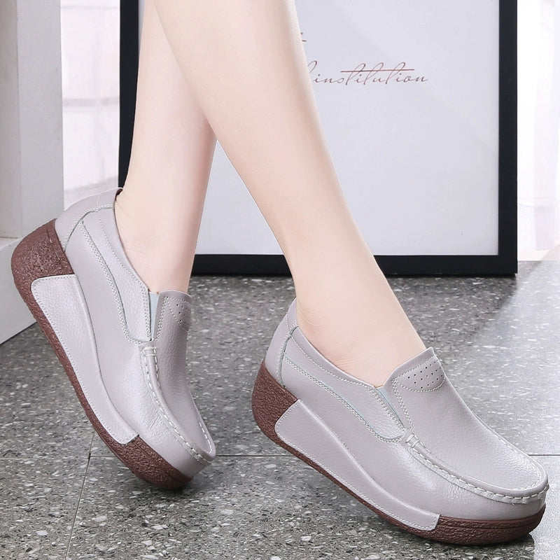 Thick Sole Wedge Casual Slip-on Platform Platform Platform Shoes