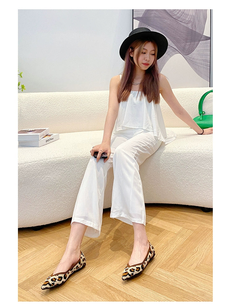 Princess Breathable Woven Pointed Plaid Old Beijing Cloth Shoes