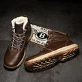 Winter Warm Men's Boots Leather Fur Waterproof Shoes Men's Large Size Winter