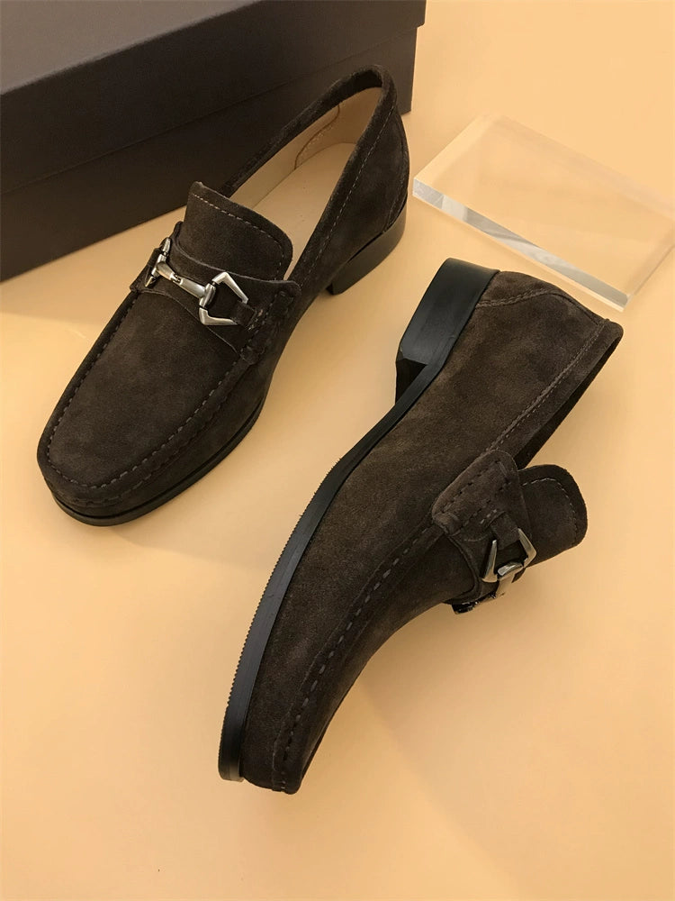 Slip-on Frosted with Heel Casual Suede Loafers