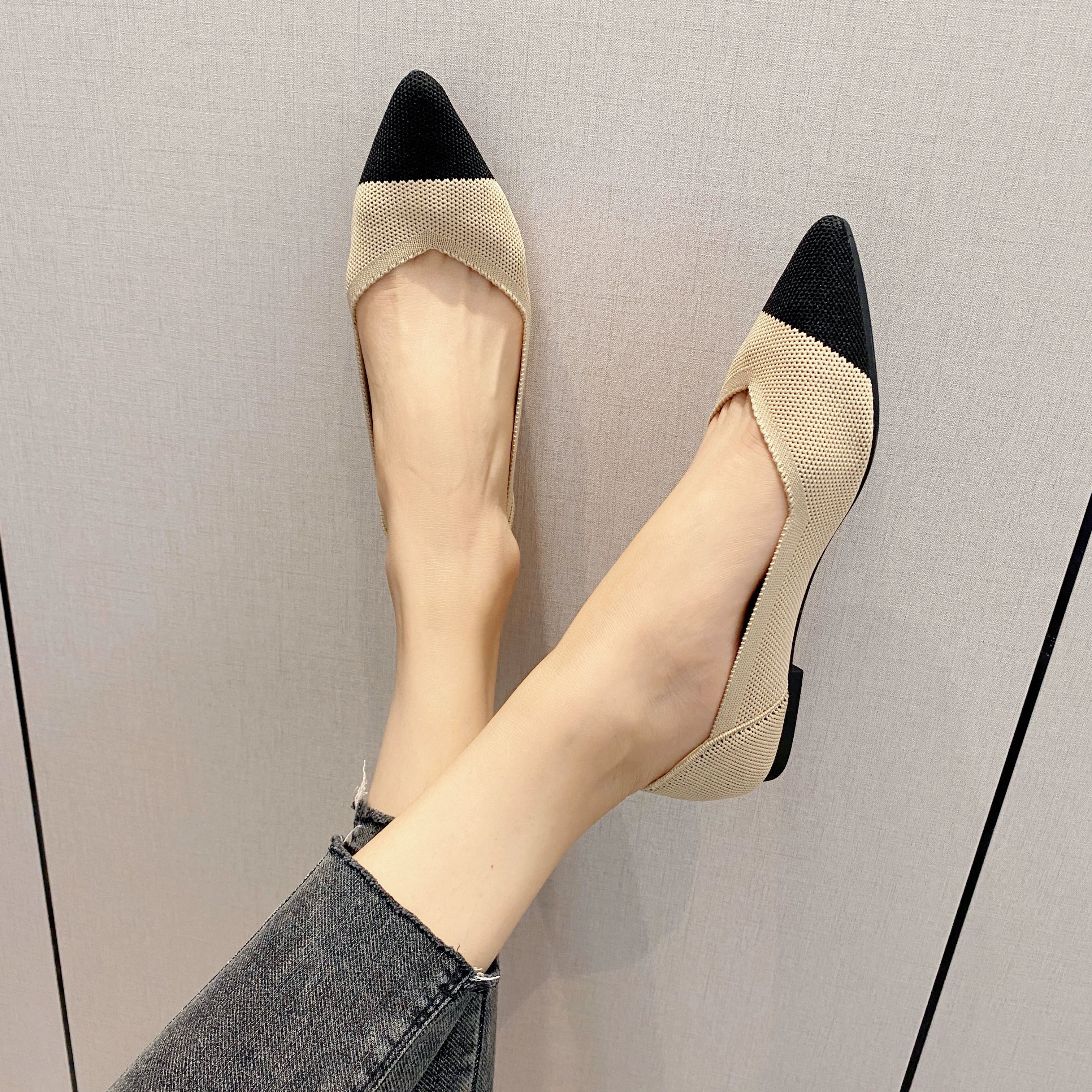 Princess Breathable Woven Pointed Plaid Old Beijing Cloth Shoes