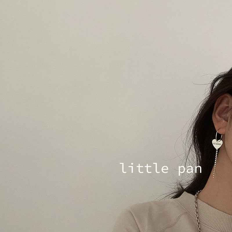 Sterling Silver Retro Ins Style Smiley Face Ear Ring