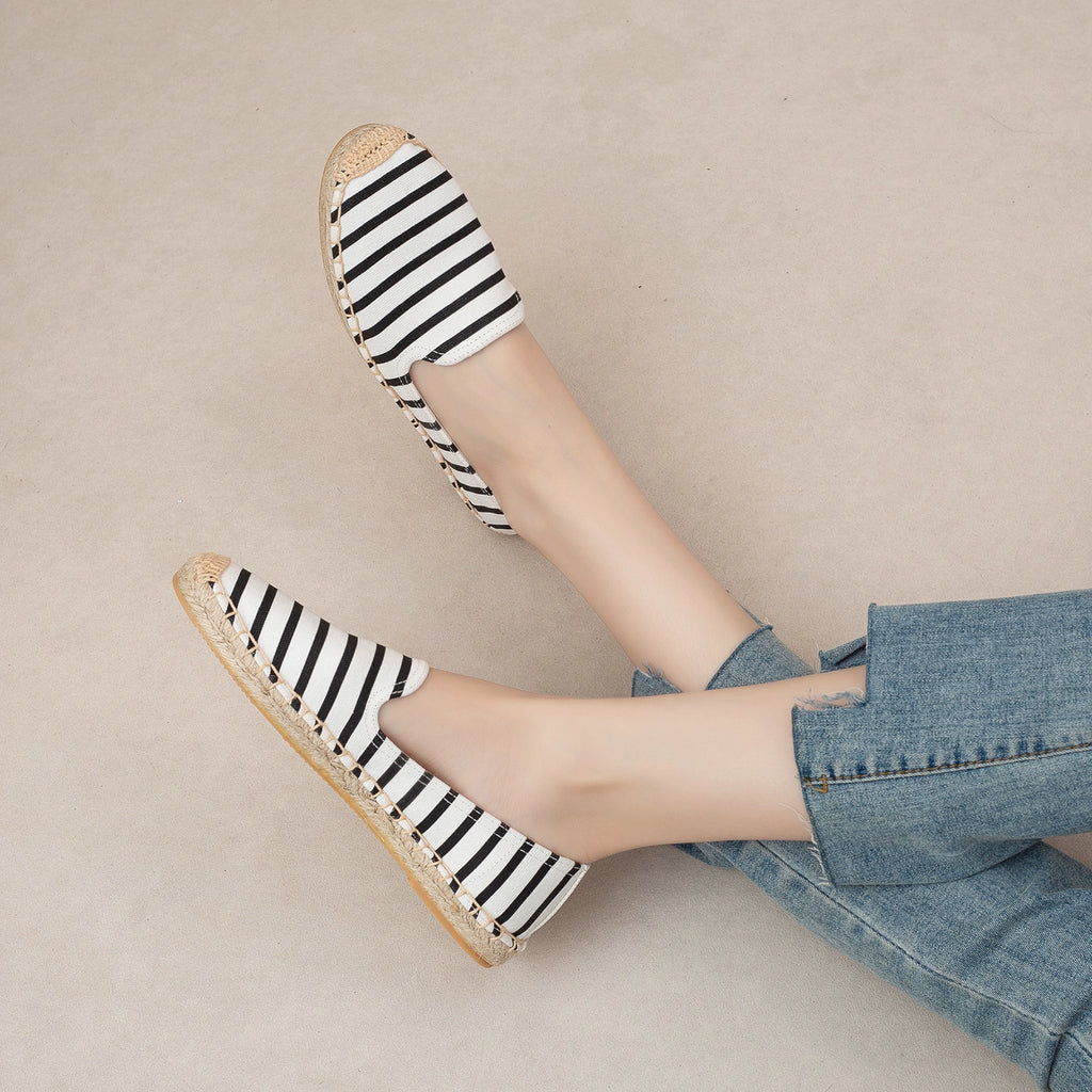 Thick Sole Spring and Summer Leisure Comfortable Soft Canvas Straw Shoes