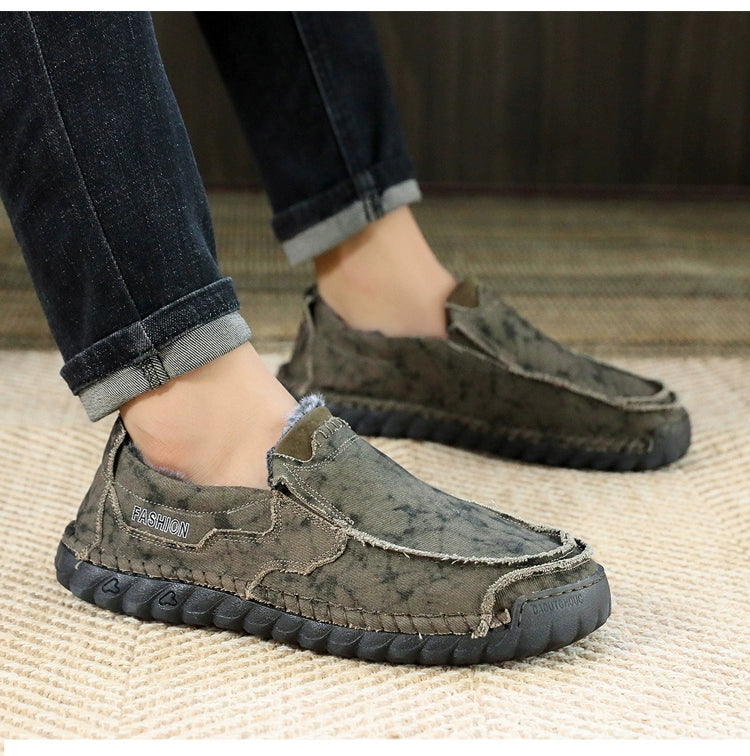 Winter Men's Shoes Old Beijing Cloth Shoes Men's Cotton Shoes Fleece-lined Heattech Comfortable Dad Shoes Soft Bottom Non Slip Men Casual Shoes