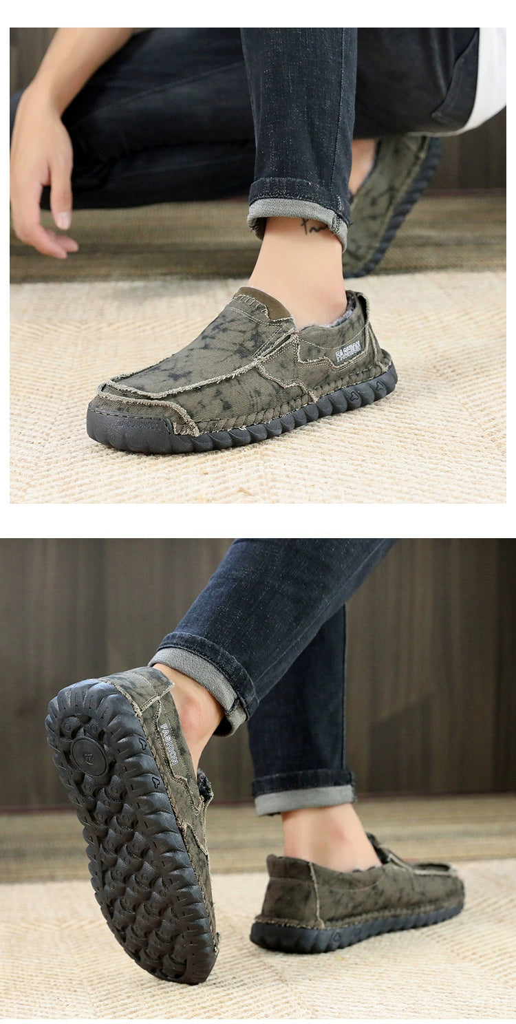Winter Men's Shoes Old Beijing Cloth Shoes Men's Cotton Shoes Fleece-lined Heattech Comfortable Dad Shoes Soft Bottom Non Slip Men Casual Shoes
