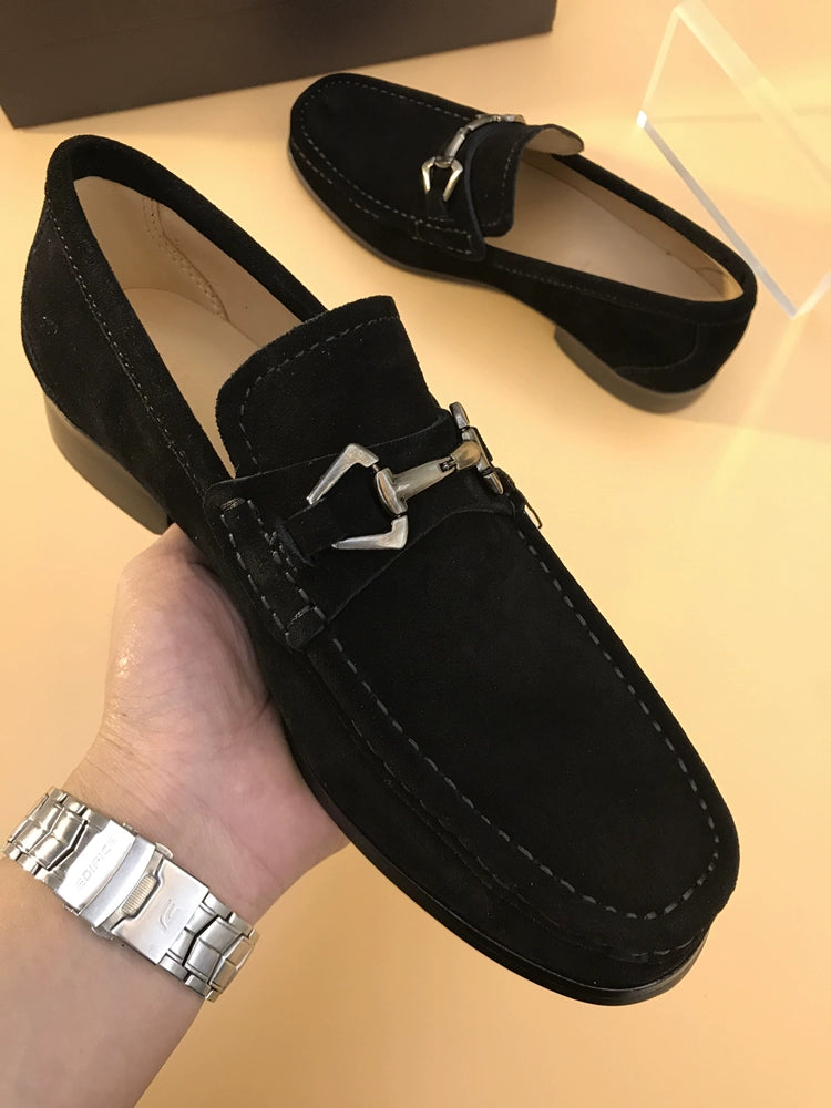 Slip-on Frosted with Heel Casual Suede Loafers