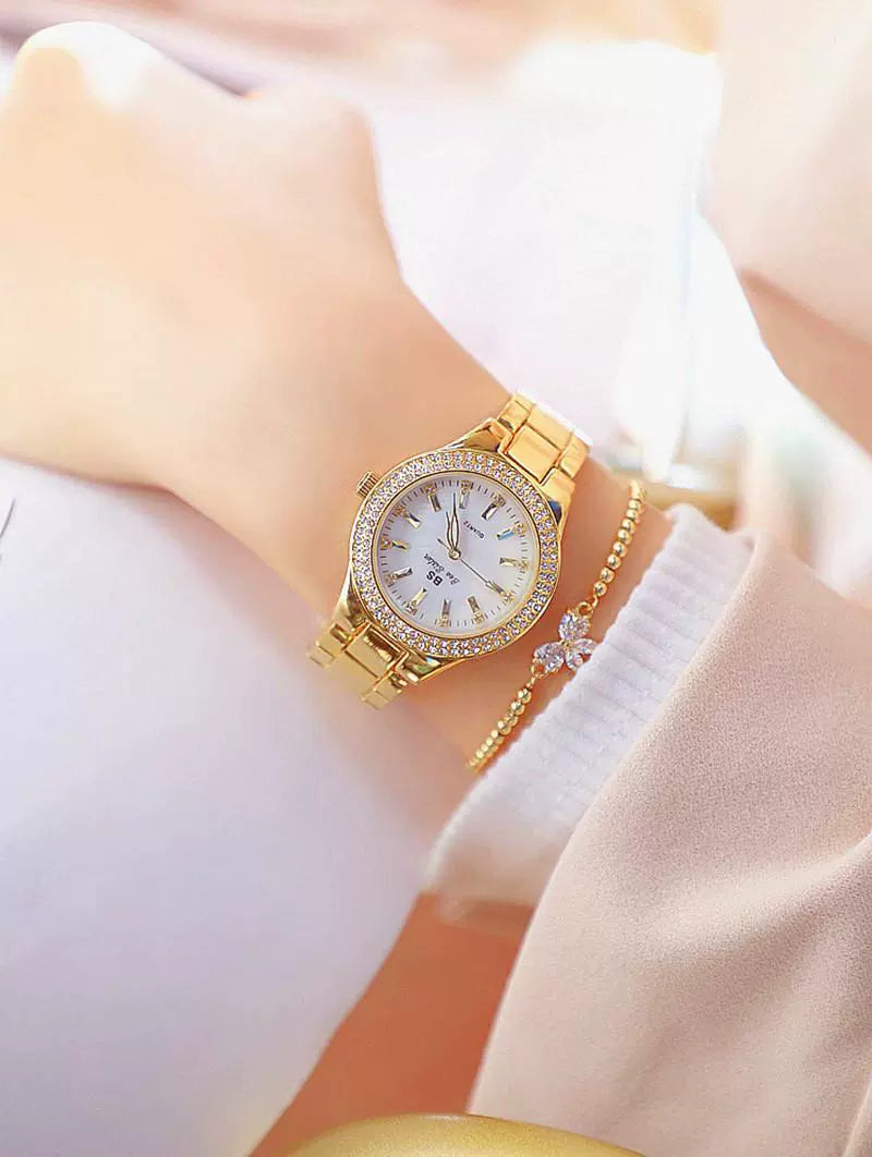 2023 Ladies Wrist Watches Dress Gold Watch Women Crystal