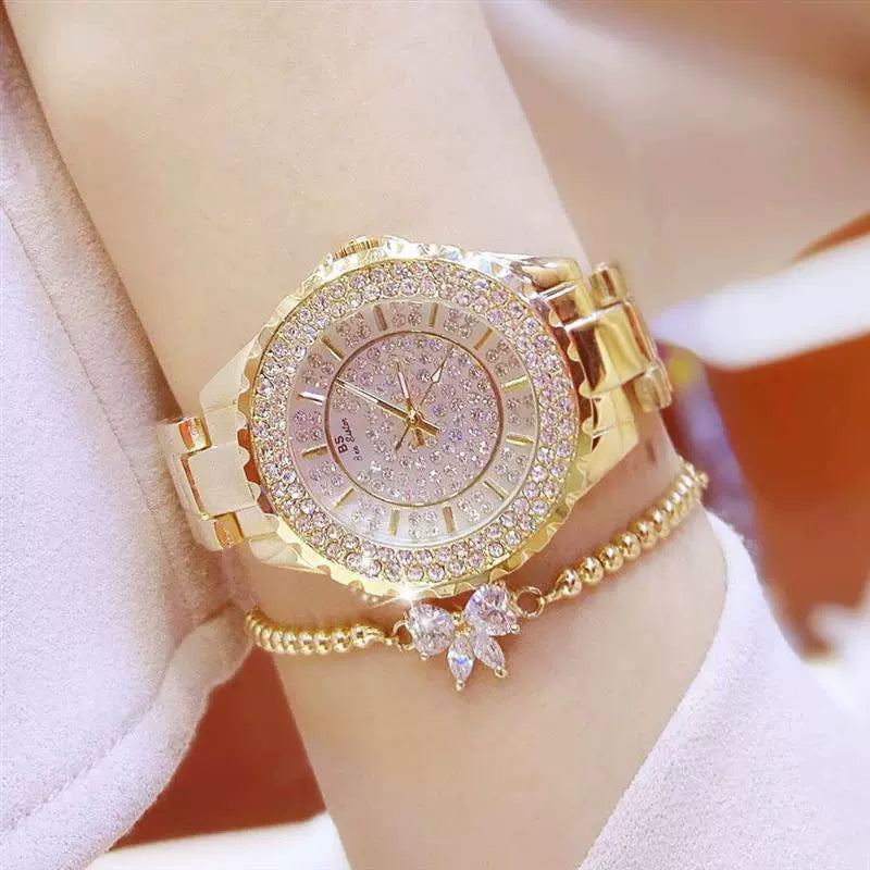 2023 Ladies Wrist Watches Dress Gold Watch Women Crystal