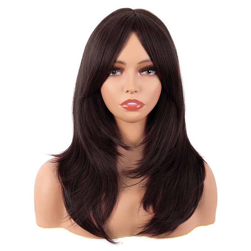 Tongman Cos Wig Female Long Hair Anime High-Temperature Fiber Pure Black Dark Brown Light Gold Milk Golden Medium Long Hair Full-Head Wig