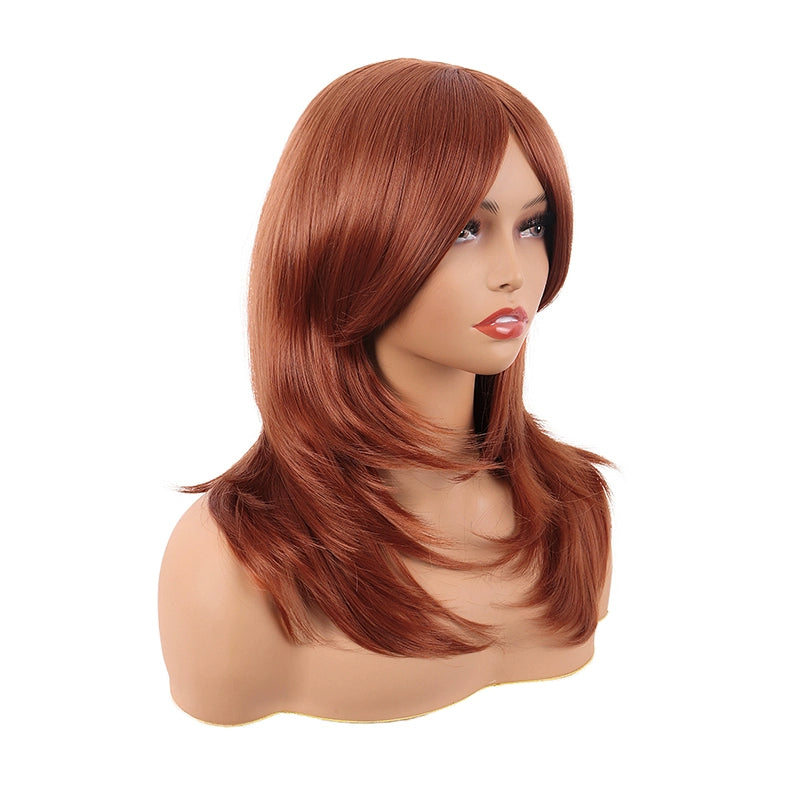 Tongman Cos Wig Female Long Hair Anime High-Temperature Fiber Pure Black Dark Brown Light Gold Milk Golden Medium Long Hair Full-Head Wig