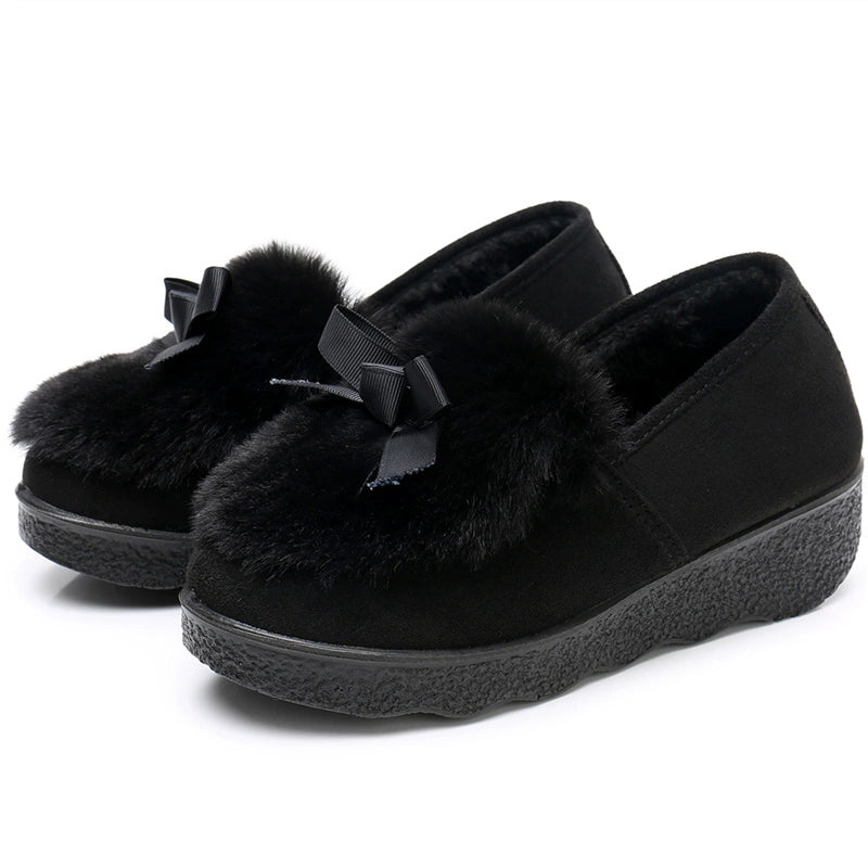 Platform Shoes Autumn and Winter Thick Bottom Fleece-Lined Warm Old Beijing Cloth Shoes