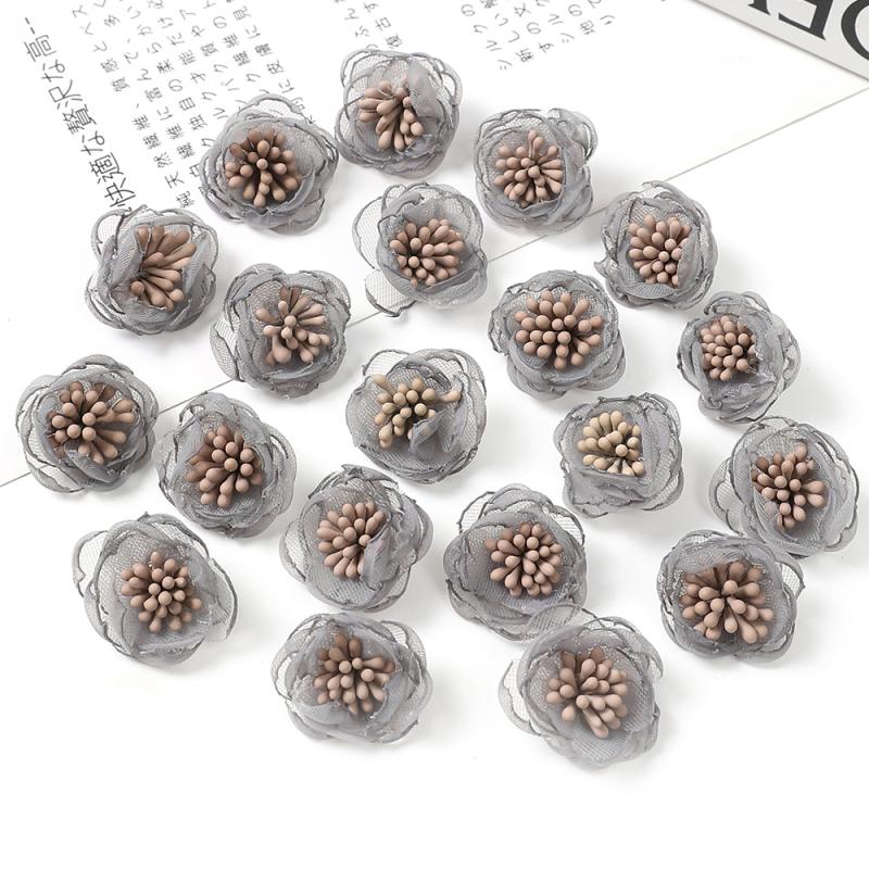 Artificial Mini Yarn Fabric Flower Fake Flower Clothing Shoes and Hat Decoration Material Hairpin Headdress DIY Handmade Accessories