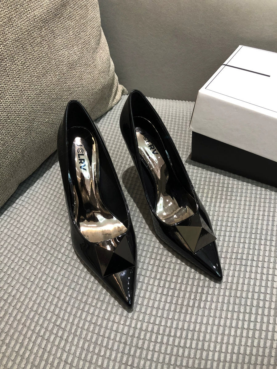 Spring Fashion Stiletto Low-Cut Patent Leather Shoes