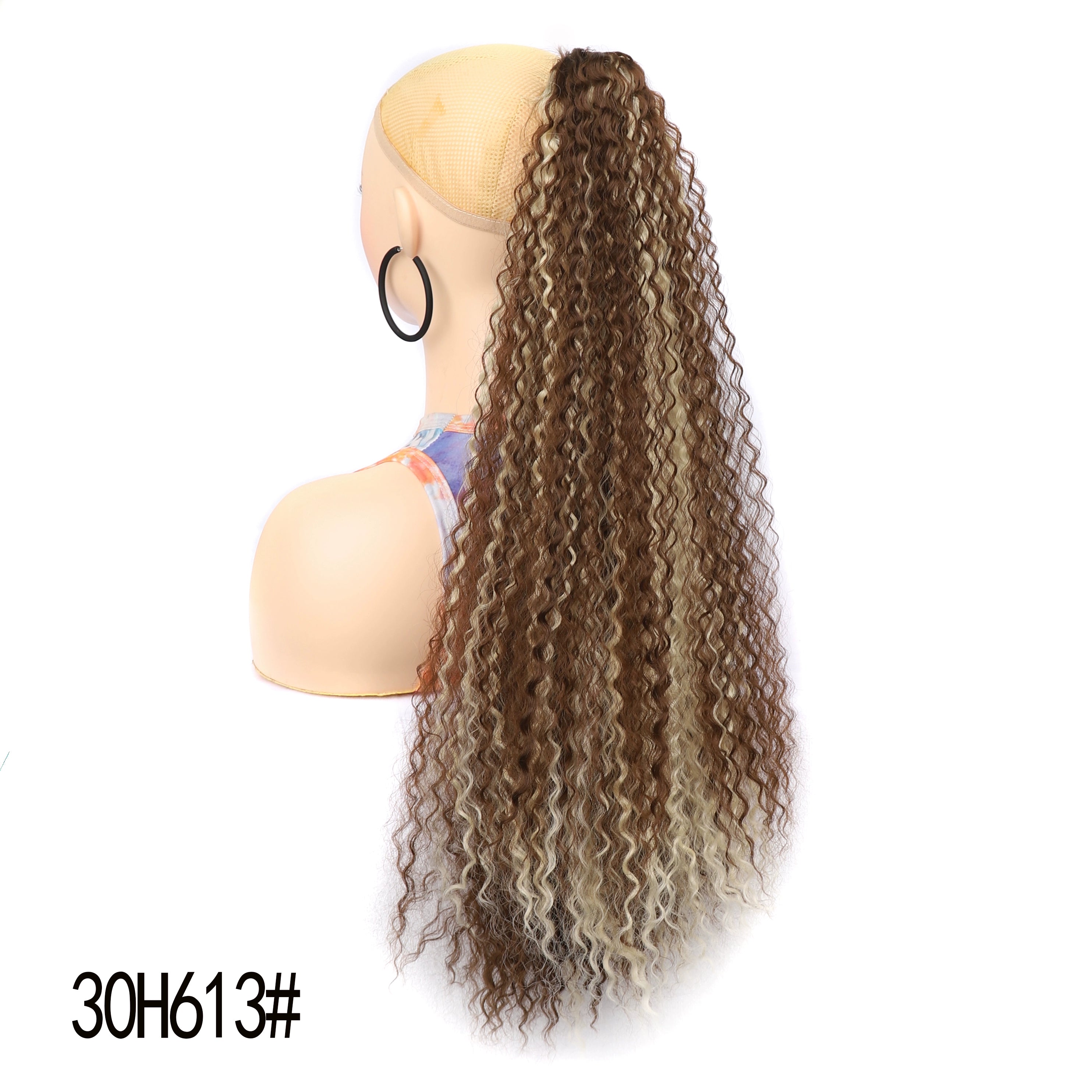 Wig Women Clip-on Hair Large Volume High Ponytail High-Grade Seamless Artificial Long Curly Hair Ponytail Hair Accessories