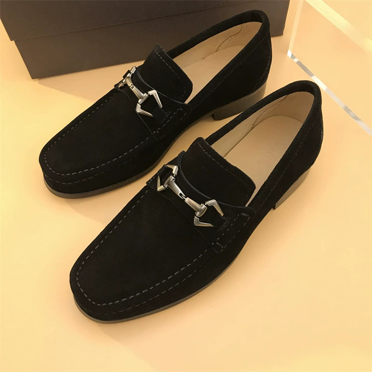 Slip-on Frosted with Heel Casual Suede Loafers