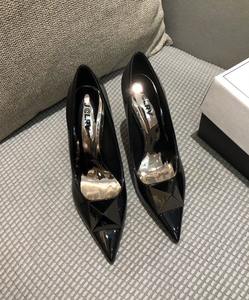 Spring Fashion Stiletto Low-Cut Patent Leather Shoes