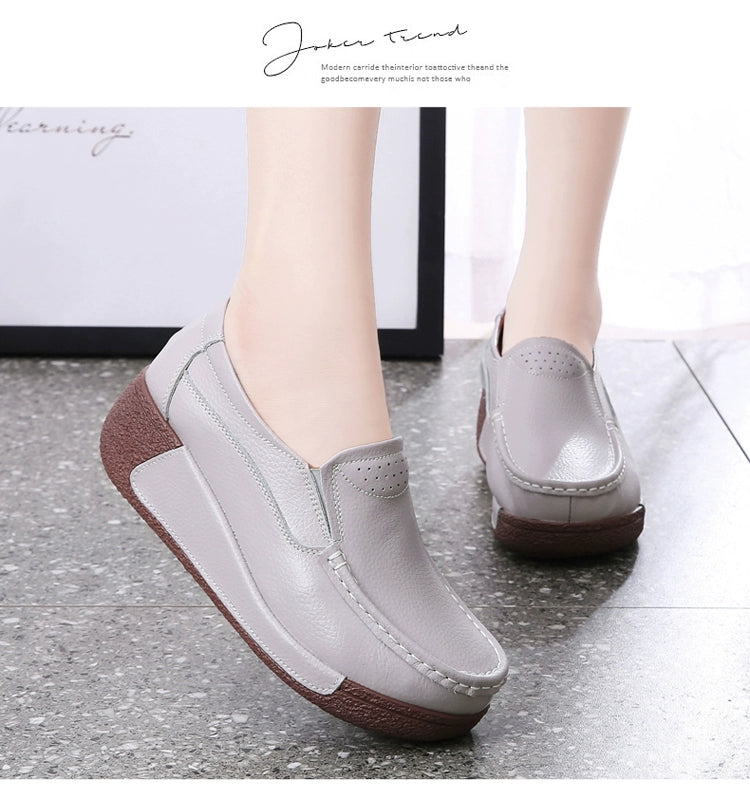 Thick Sole Wedge Casual Slip-on Platform Platform Platform Shoes