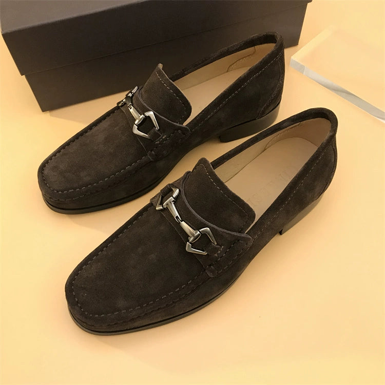 Slip-on Frosted with Heel Casual Suede Loafers