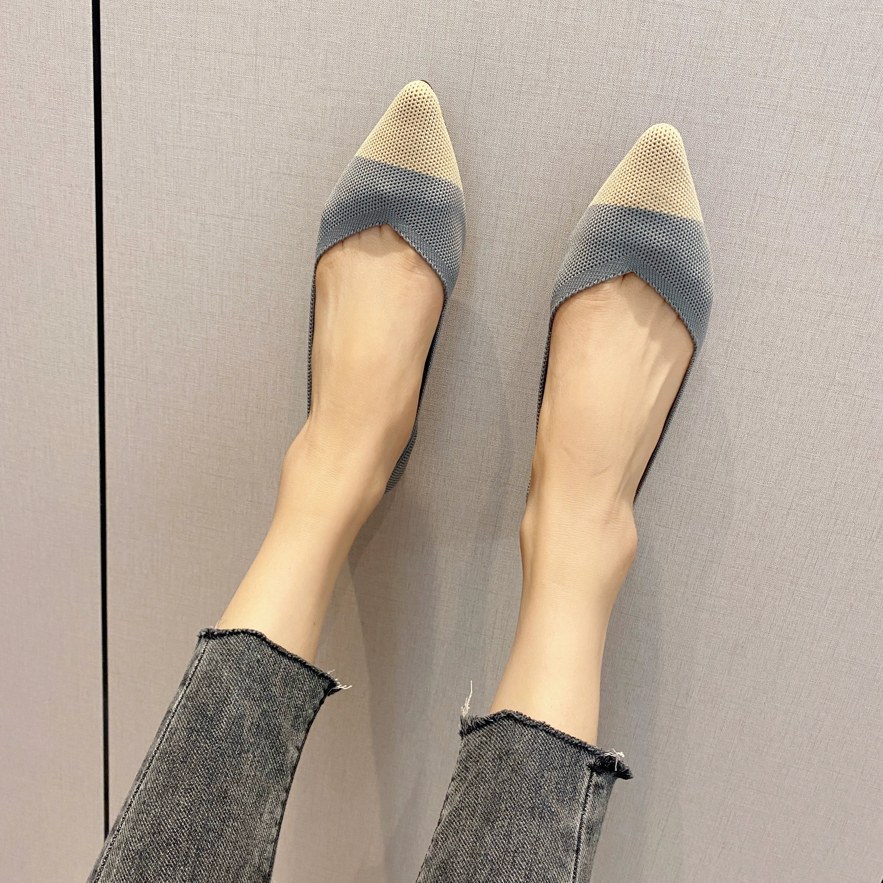 Princess Breathable Woven Pointed Plaid Old Beijing Cloth Shoes