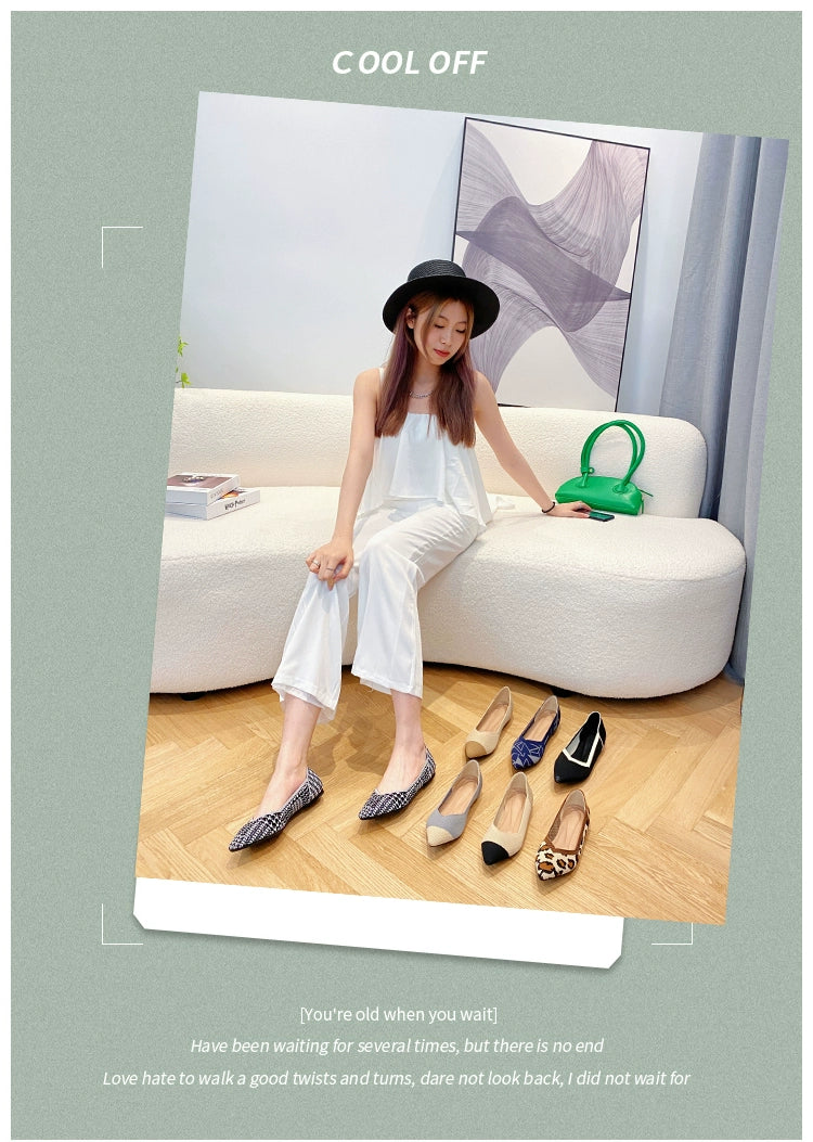 Princess Breathable Woven Pointed Plaid Old Beijing Cloth Shoes