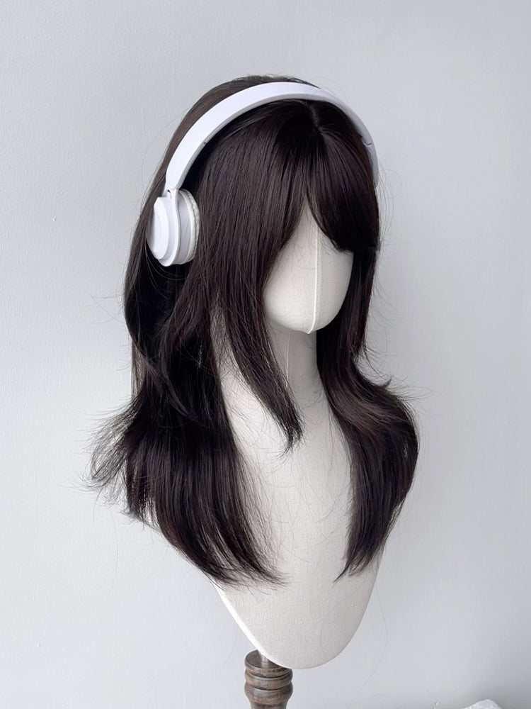 [Riman Lady] There Is a Village Frame Pure Wig Female High Level Two-Dimensional Japanese Style Long Straight Hair Artificial Hair Full-Head Wig - Heavenly shershelle