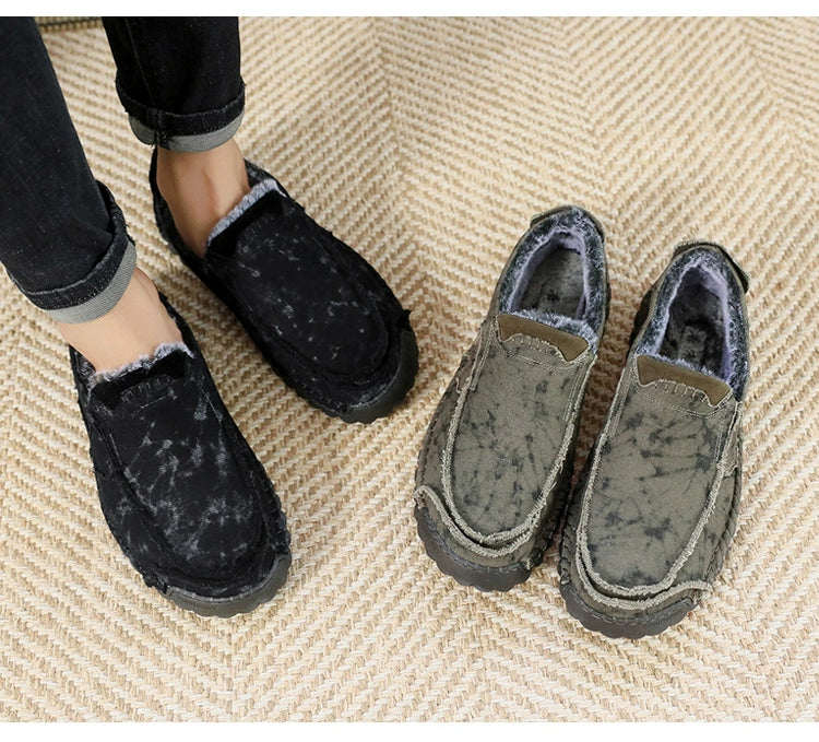 Winter Men's Shoes Old Beijing Cloth Shoes Men's Cotton Shoes Fleece-lined Heattech Comfortable Dad Shoes Soft Bottom Non Slip Men Casual Shoes