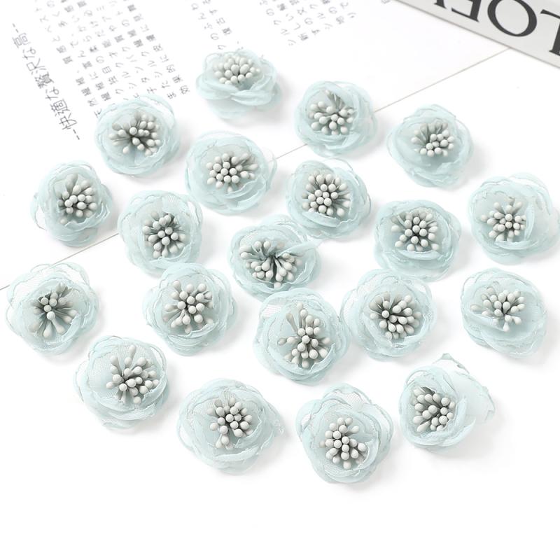 Artificial Mini Yarn Fabric Flower Fake Flower Clothing Shoes and Hat Decoration Material Hairpin Headdress DIY Handmade Accessories