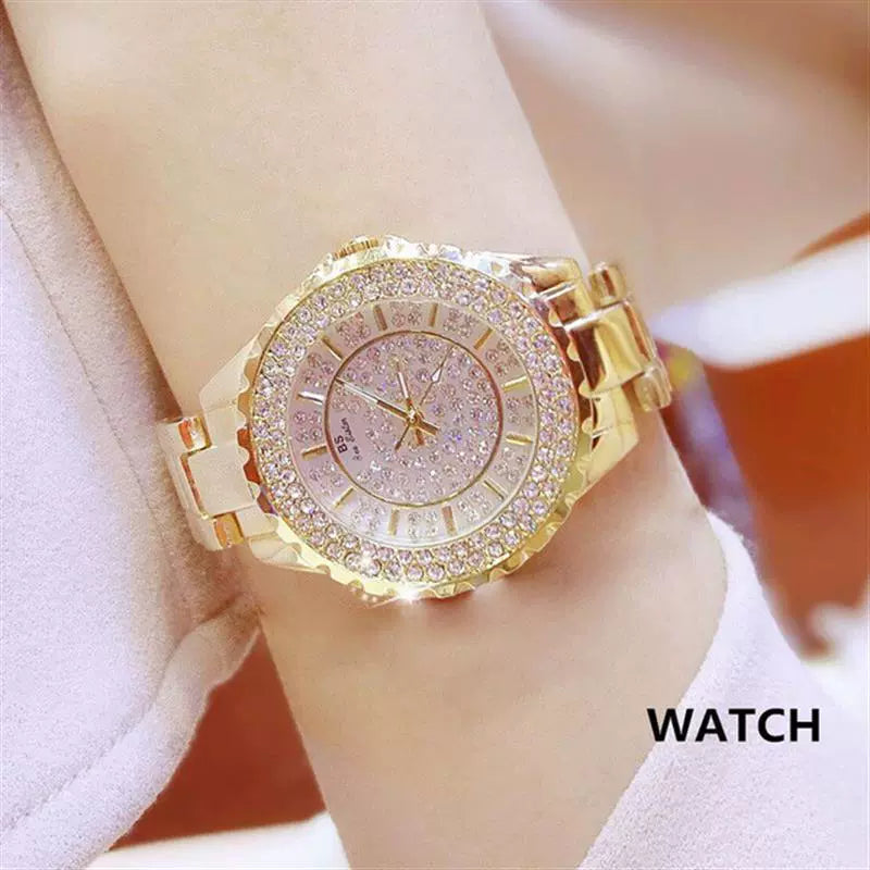 2023 Ladies Wrist Watches Dress Gold Watch Women Crystal