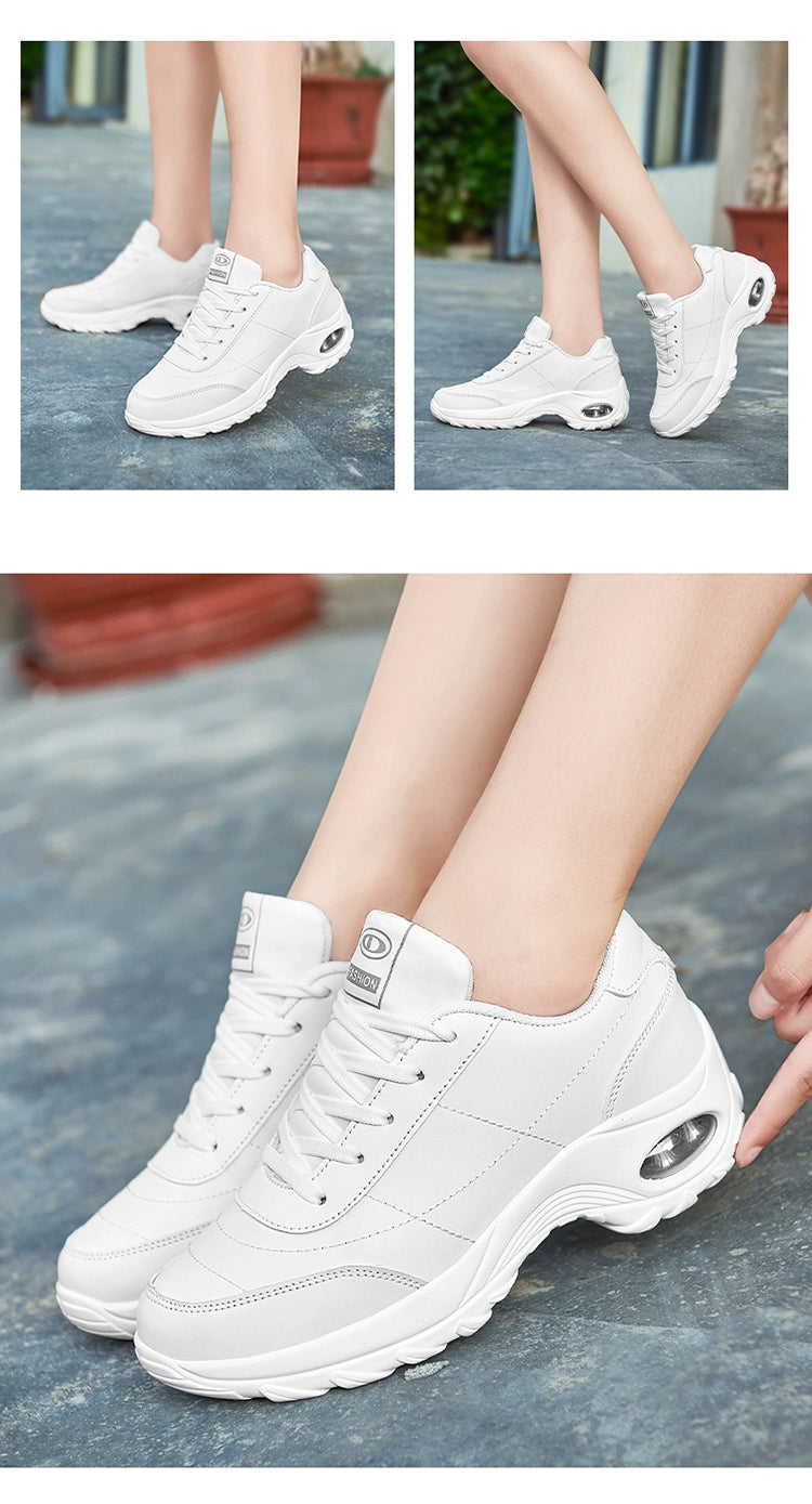 Spring New Arrival Brand Back Shoes Leather Waterproof Sneaker Team Dancing Shoes Women's Travel Shoes Air Cushion Soft Sole Shoes