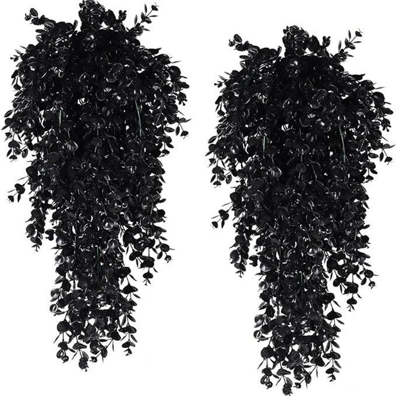 1/2/3Pcs Artificial Eucalyptus Plant 70CM Fake Plant Hanging Black  Vine for Home Decor Outdoor Halloween Thanksgiving Ornament