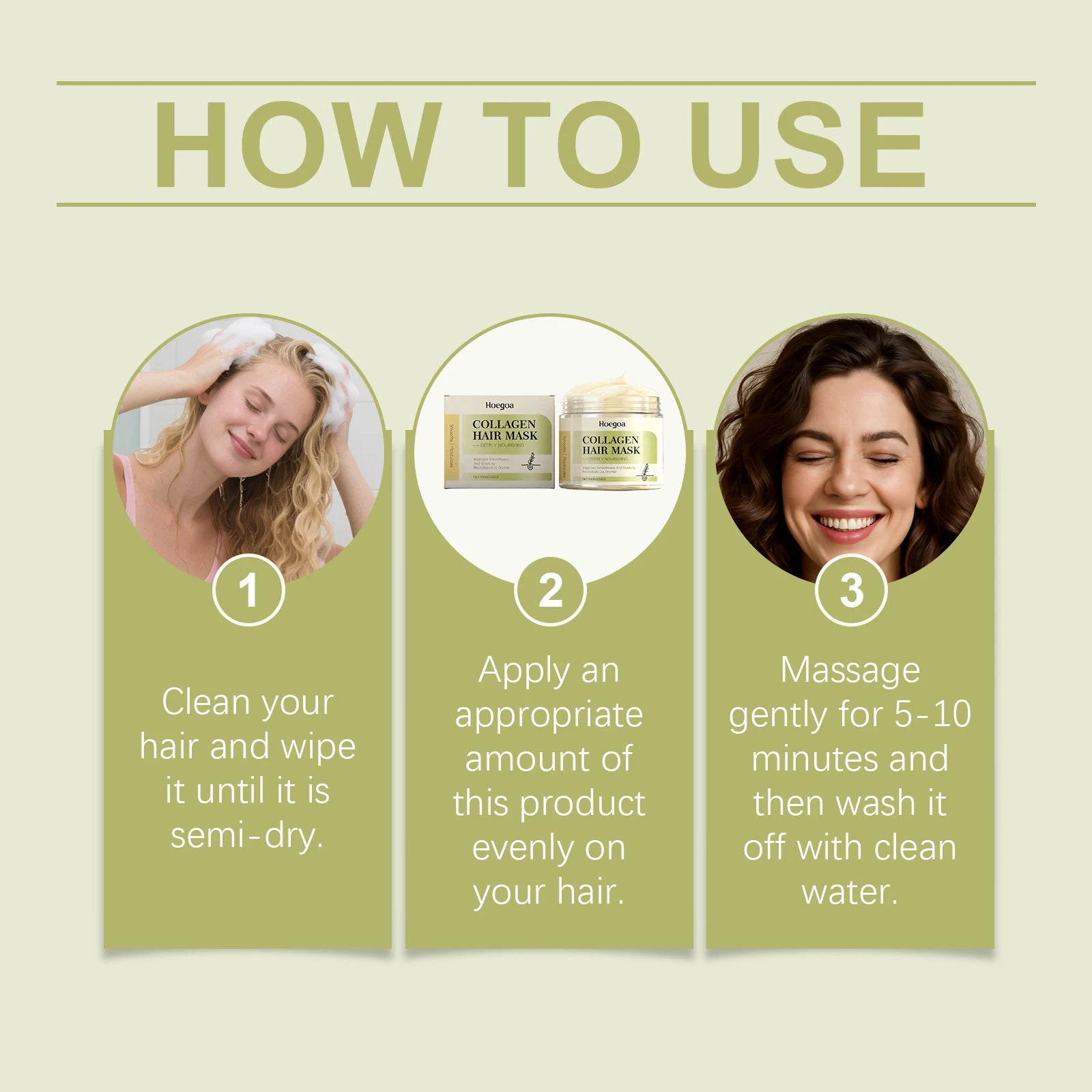 Collagen Ginger Hair Mask For Damaged Hair Repair Smoothing Frizz Control Treatment Deep Conditioner Soft Shiny Voluminous Hair