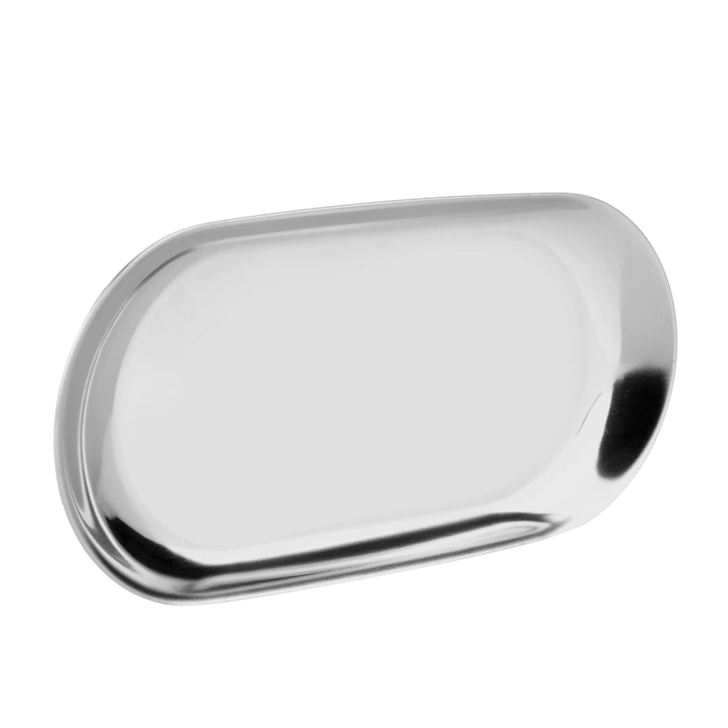 Nordic Style Stainless Storage Tray Cosmetics Jewelry Cake Plate for Office Desks(Silver S)