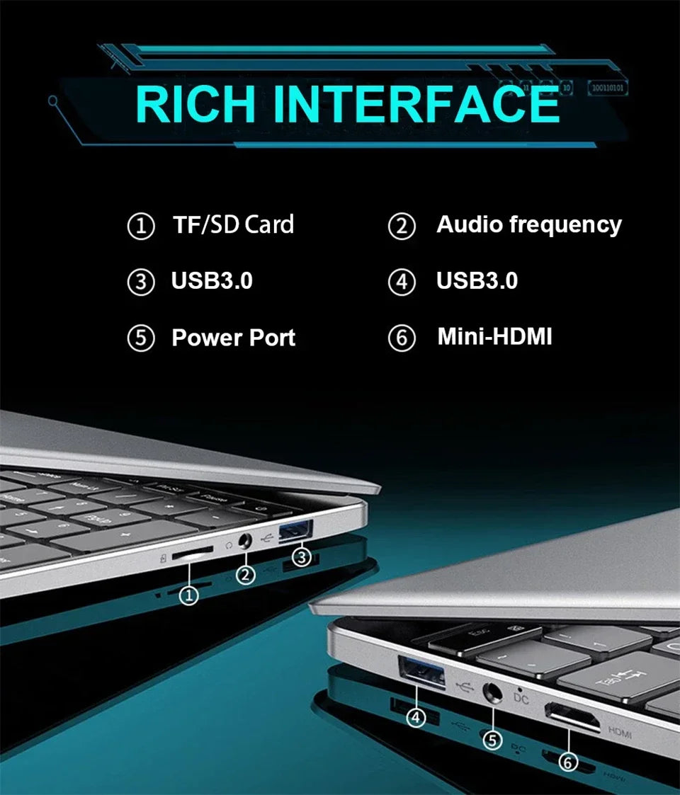 2025 laptop 15.6 Inch Laptop Windows 11 Intel Core i7 8500Y 16GB RAM 1TB SSD Fingerprint Unlock Study Office Pc Laptops Computer