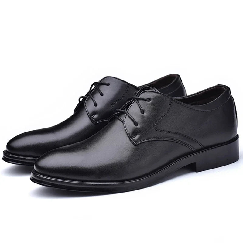 Men's Shoes Black Leather Formal Shoes for Men Oxfords Male Wedding Party Office Business Shoe Man zapatos de hombre Plus Size - Heavenly shershelle
