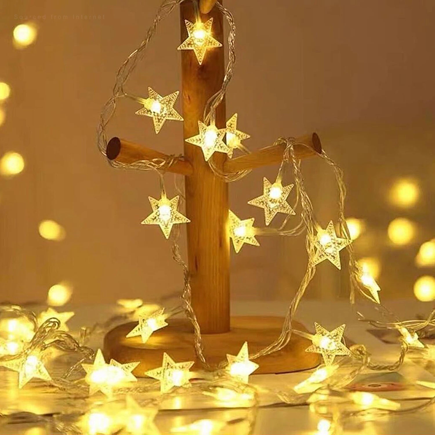 32.8ft 100 LEDs Star String Lights, Twinkle Fairy Lights for Holiday Wedding Party Christmas Tree, Battery Operated, Warm White