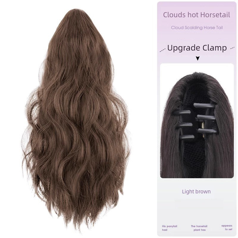Internet Celebrity Wig Ponytail Women Grip Korean style Pear Flower Curly Hair Natural Simulation Hair Seamless High Ponytail Twist Fake Braid
