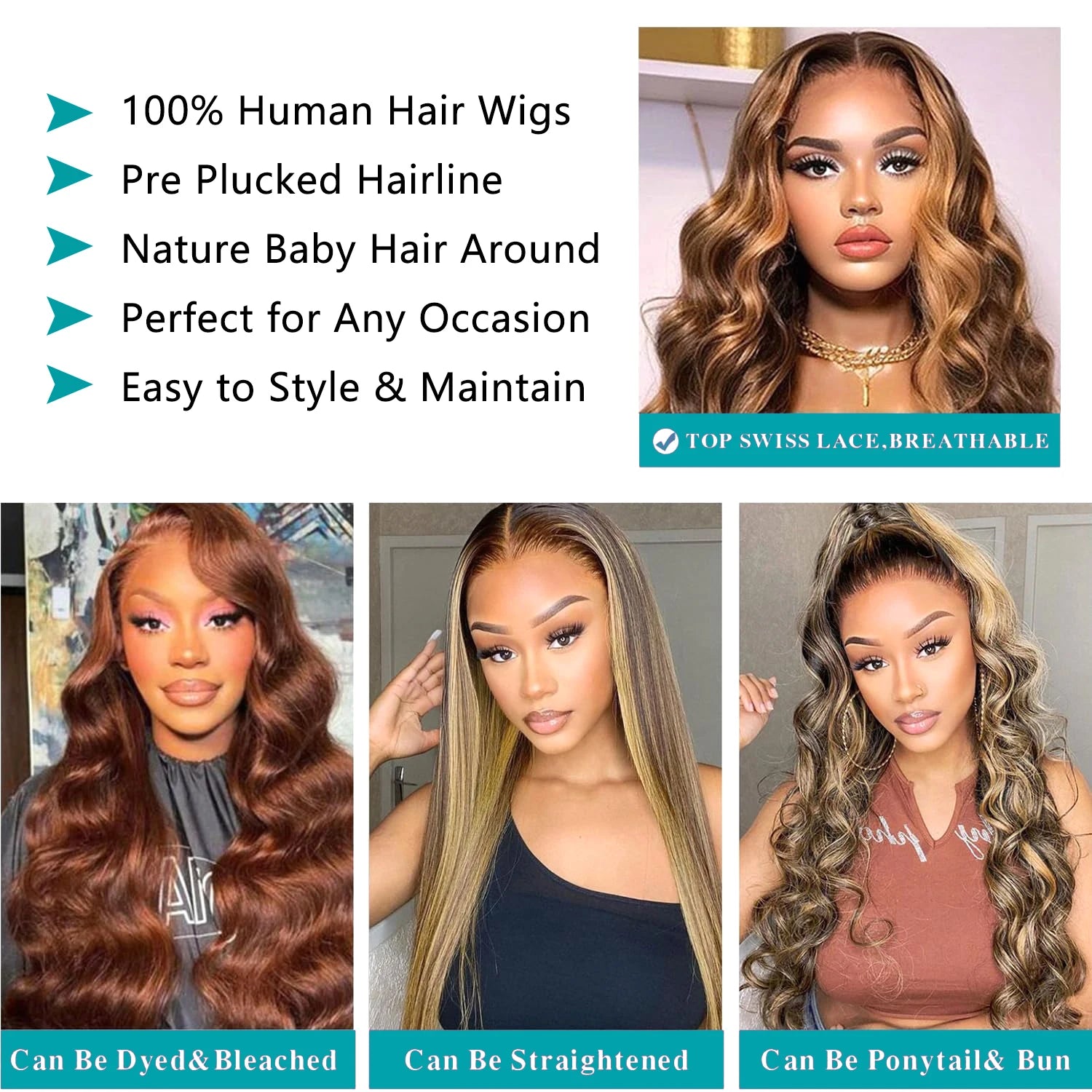P4/27 Highlight Human Hair Wigs Body Wave 220 Density Ombre 13x6 HD Lace Front Wigs Pre Plucked 13x4 Lace Frontal Wigs For Women